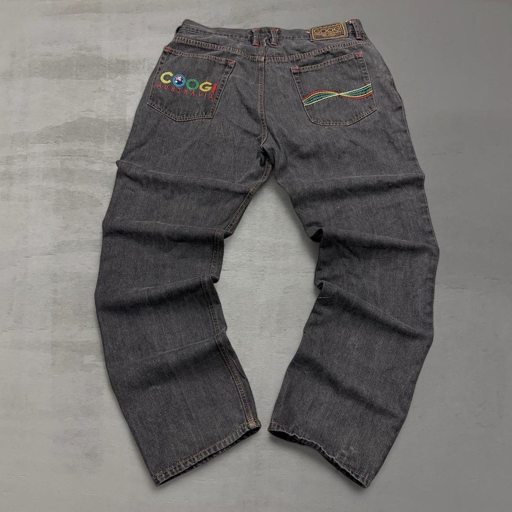 Vintage Coogi Australia Men's Jeans Dark Wash‎ Embroidered Baggy Size 36 x 34